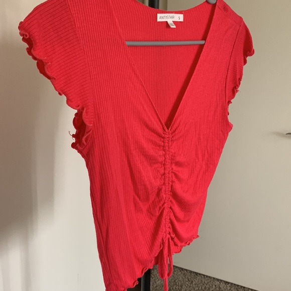 Pink Lettuce Trim Tee - Picture 2 of 4